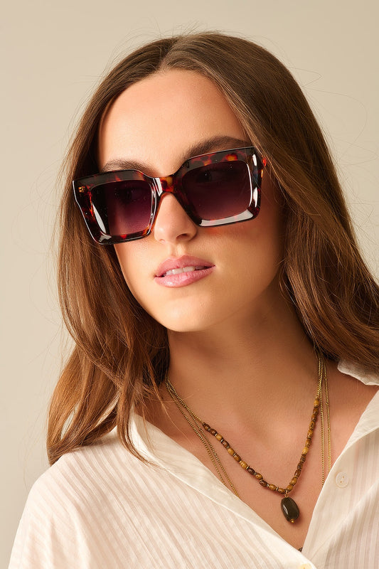 90s squared sunglasses in brown | Just Cool Beans