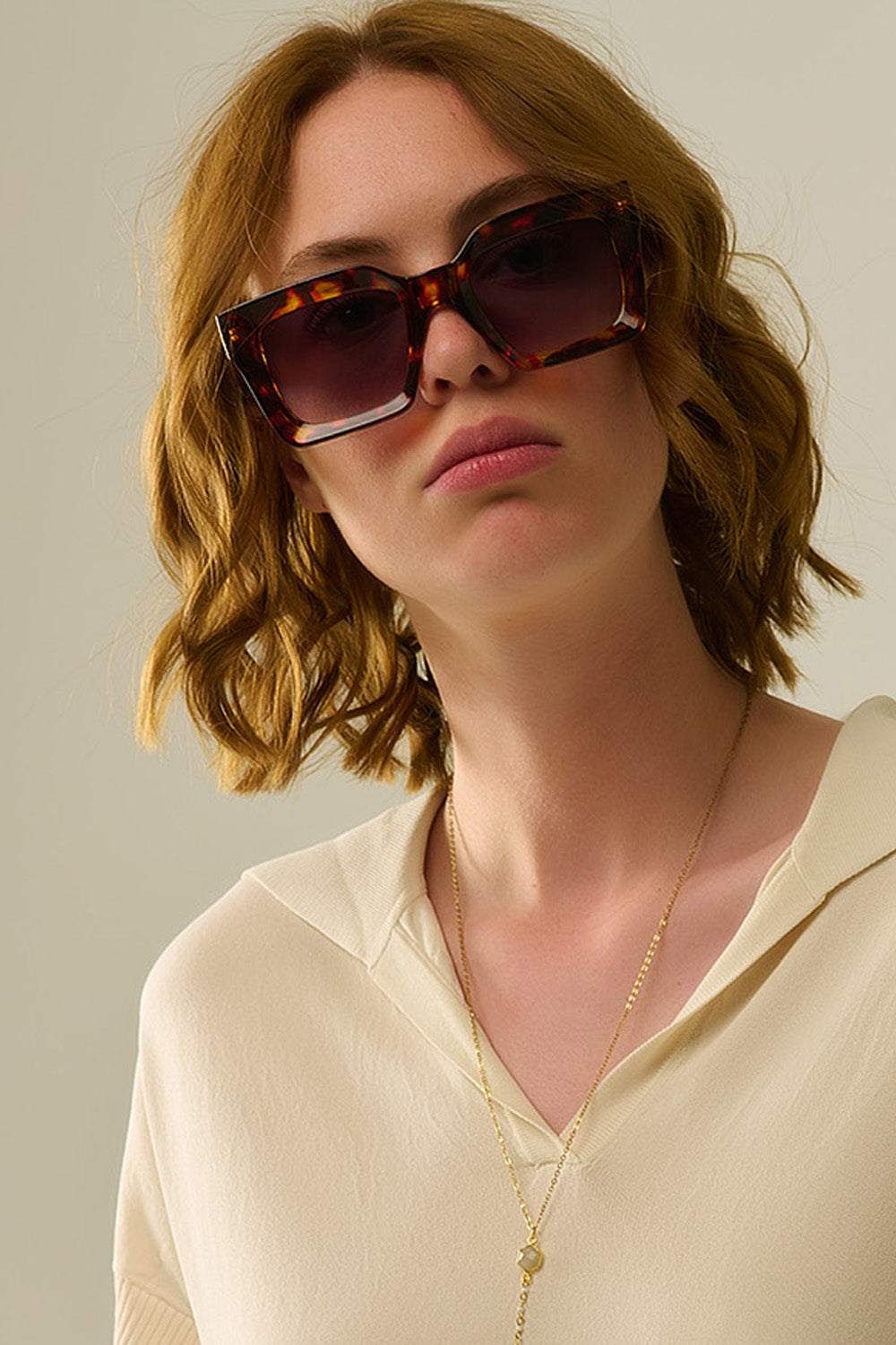 90s squared sunglasses in brown | Just Cool Beans