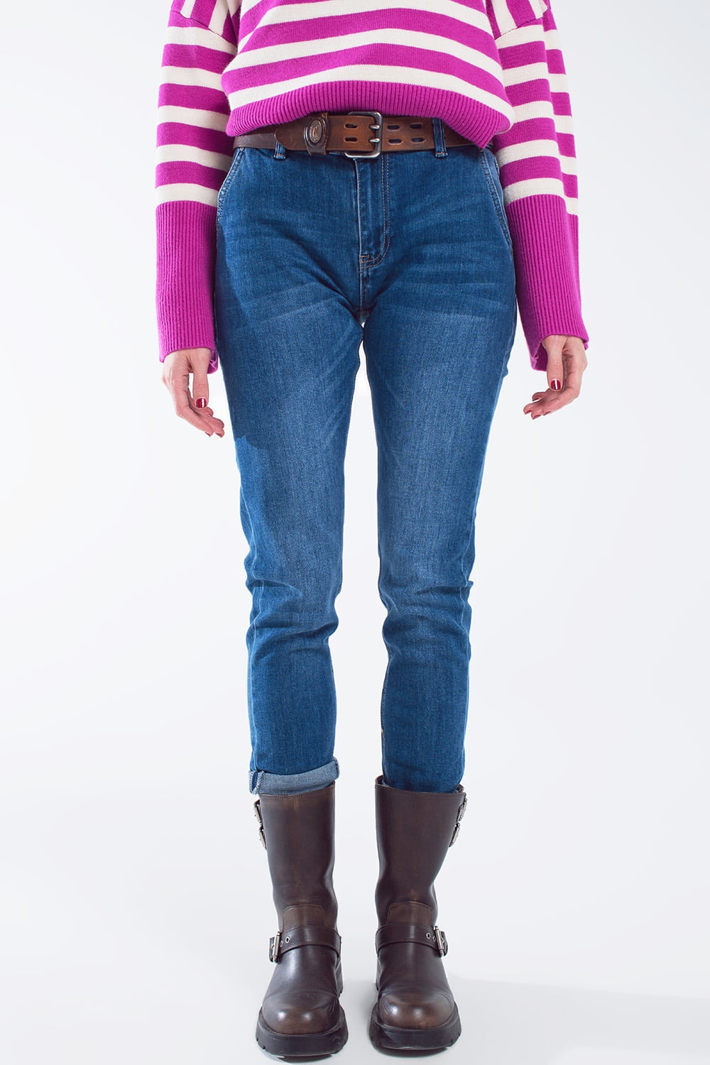 Basic straigh jeans with side pockets in mid wash | Just Cool Beans — jeans | the denim shop