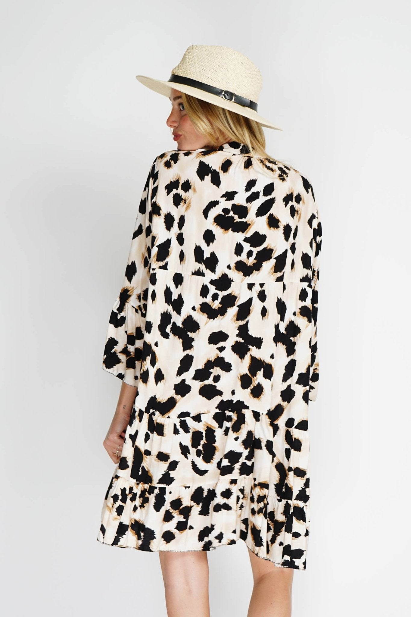 Black Abstract Print Dress - Just Cool Beans