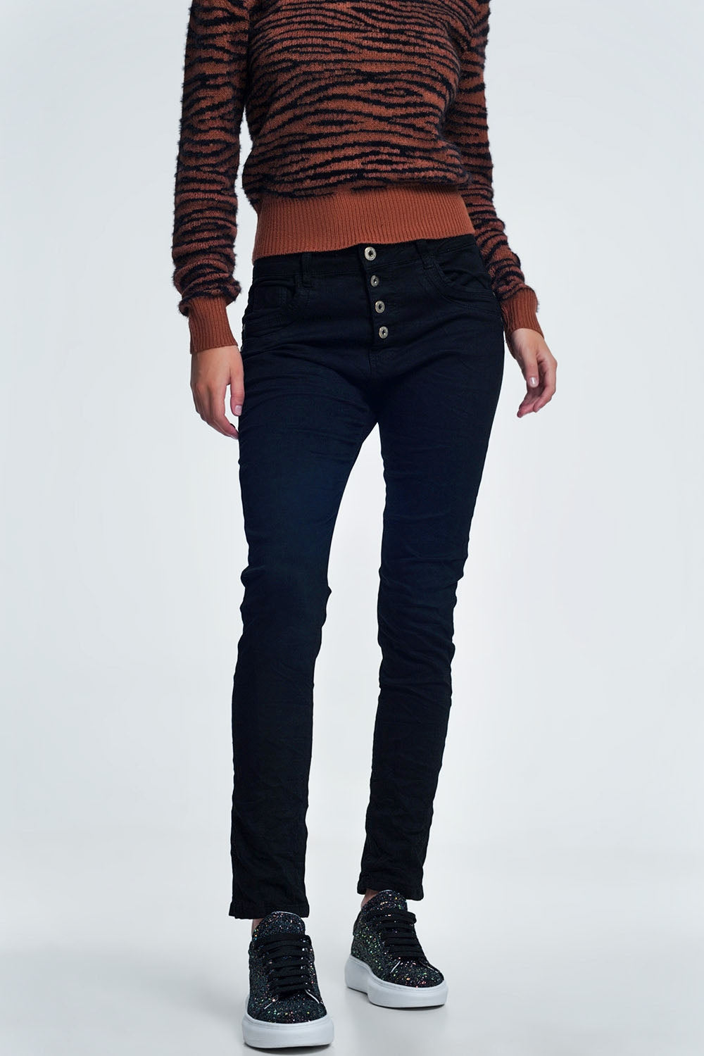 Black jeans with button closure | Just Cool Beans — jeans | the denim shop