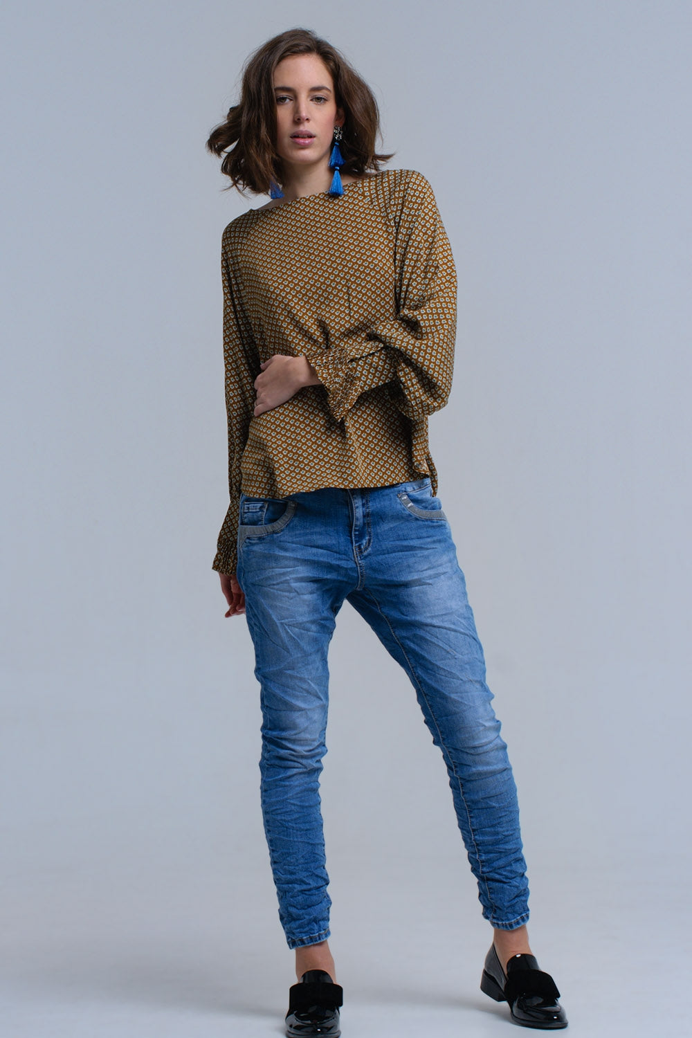 Blue skinny jeans with sequin details | Just Cool Beans — jeans | the denim shop