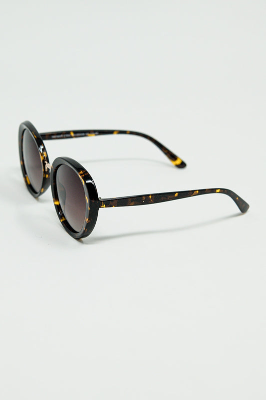 Brown sunset spot oval shaped sunglasses | Just Cool Beans
