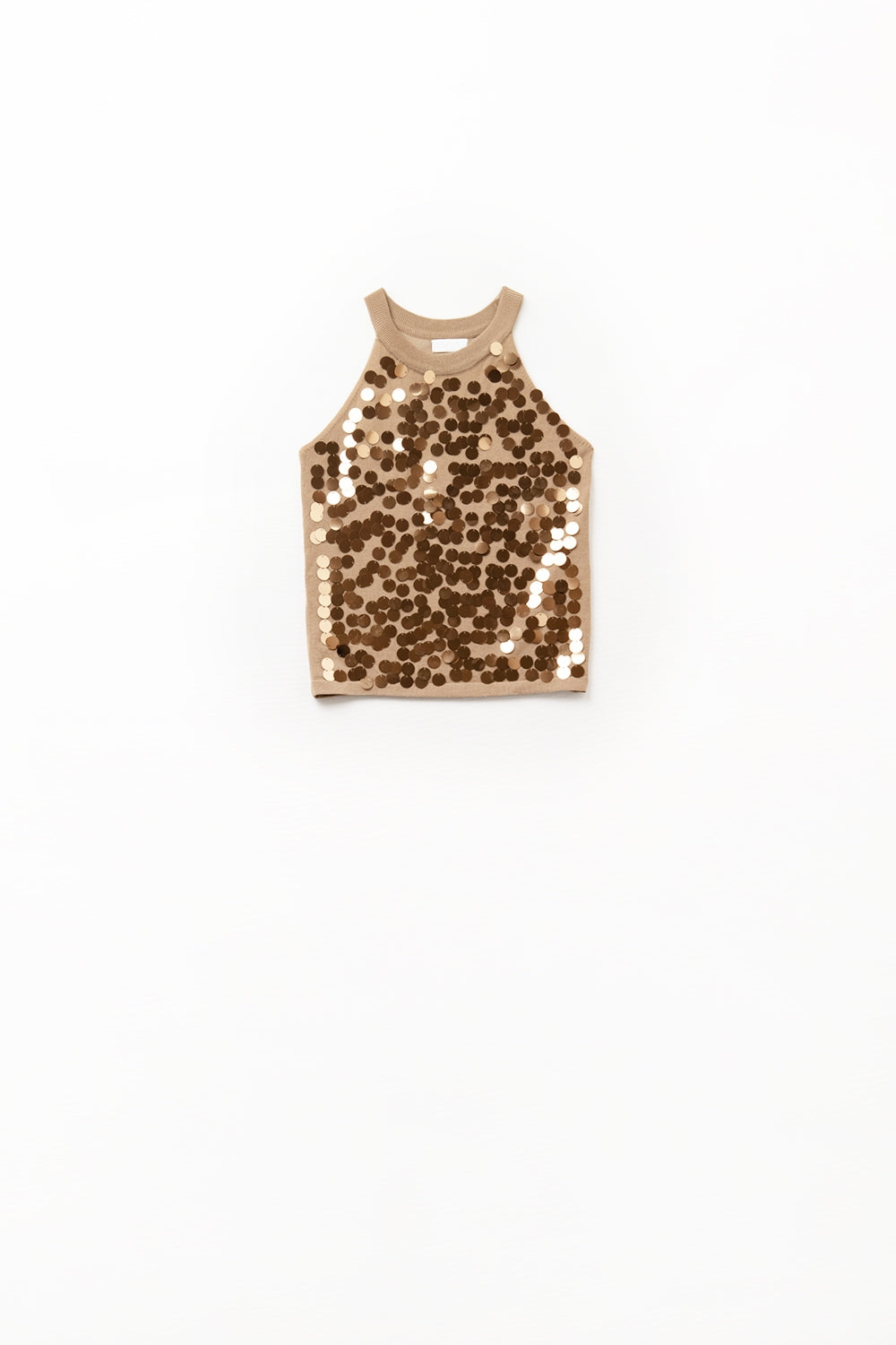 Camel knit top with sequin detail | Just Cool Beans — tops