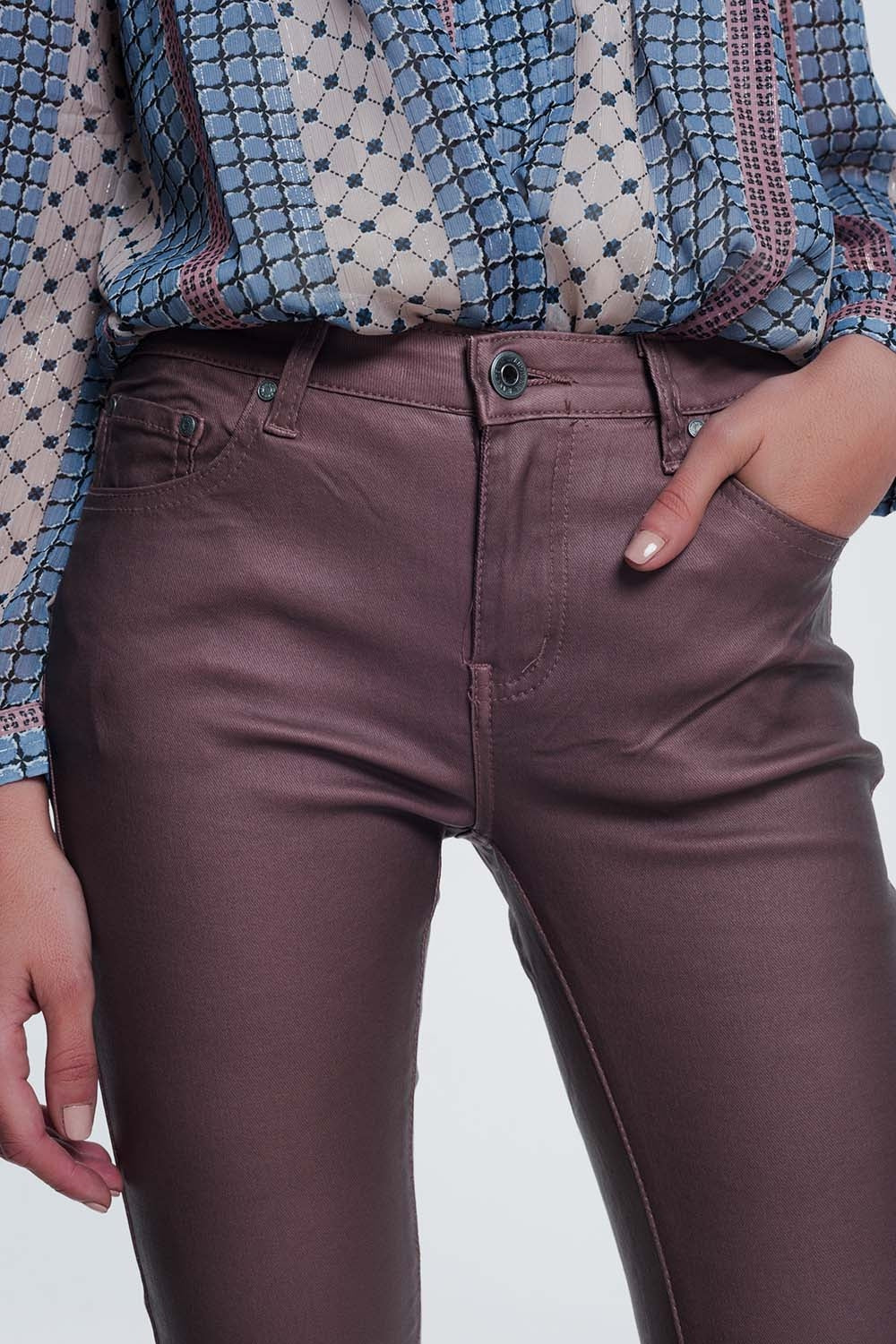 Coated pants in pink | Just Cool Beans — pants | bottoms