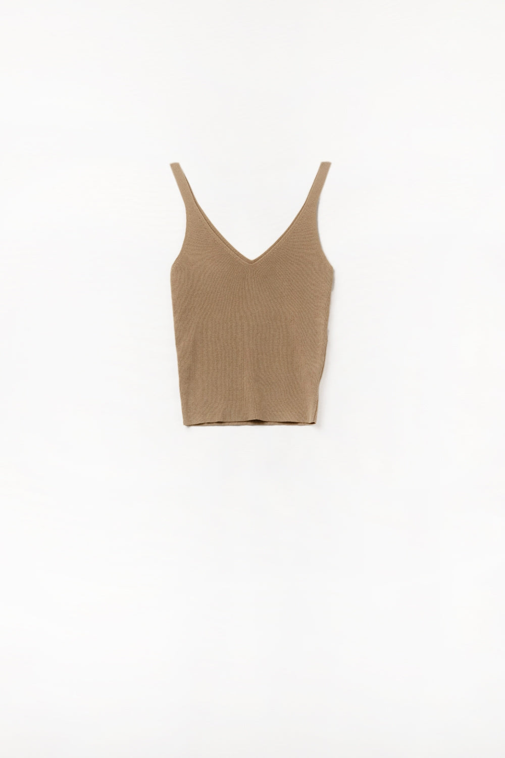 Comfy ribbed knitted tank top in camel | Just Cool Beans — sweaters | tops
