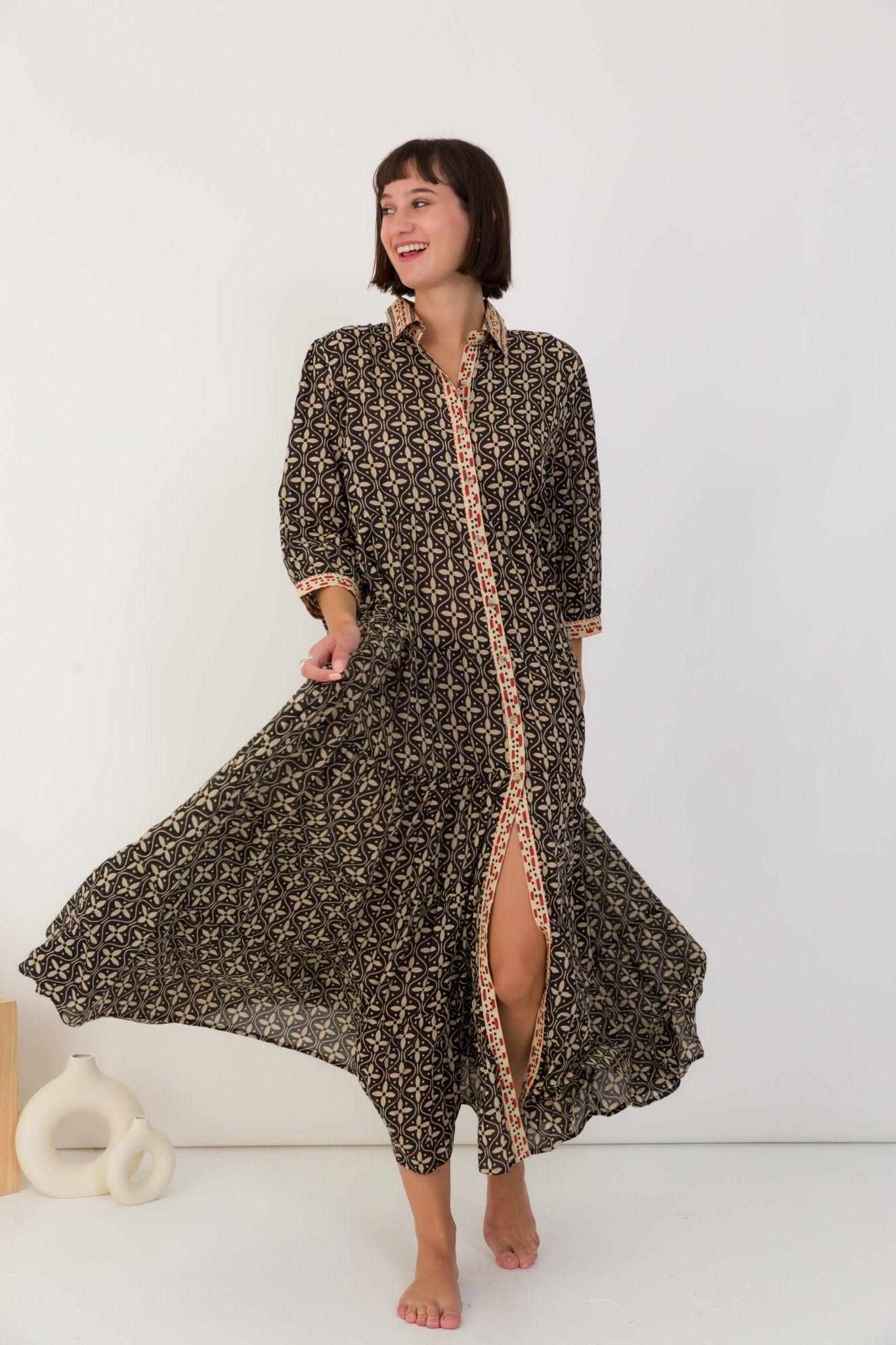 Cotton Voile Shirt Dress - Just Cool Beans