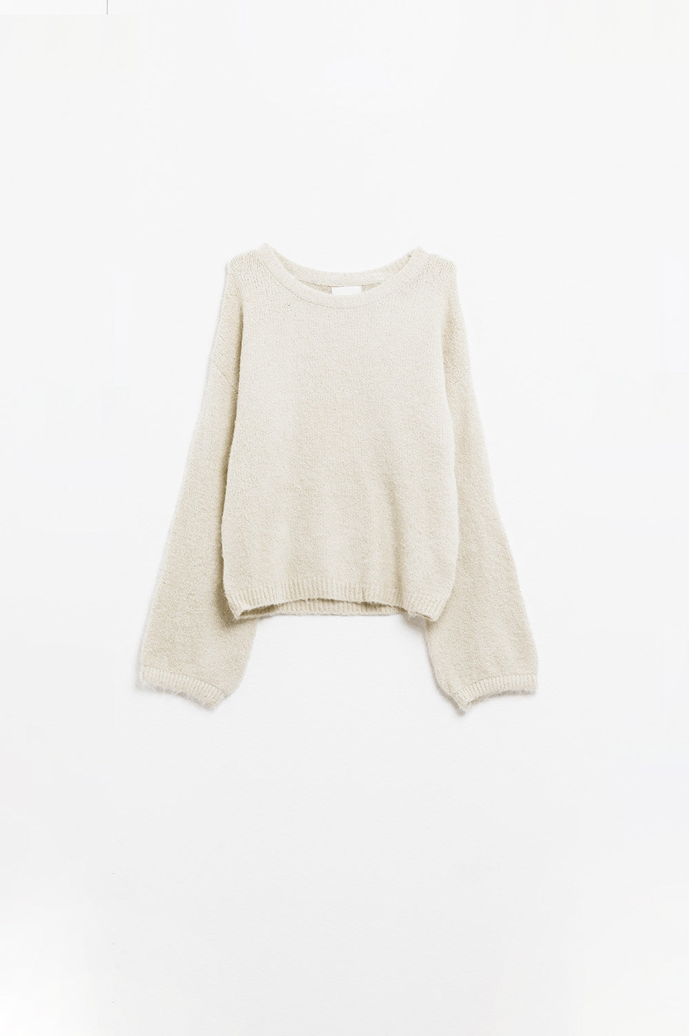 Cozy balloon sleeve jumper in cream | Just Cool Beans — sweaters | tops