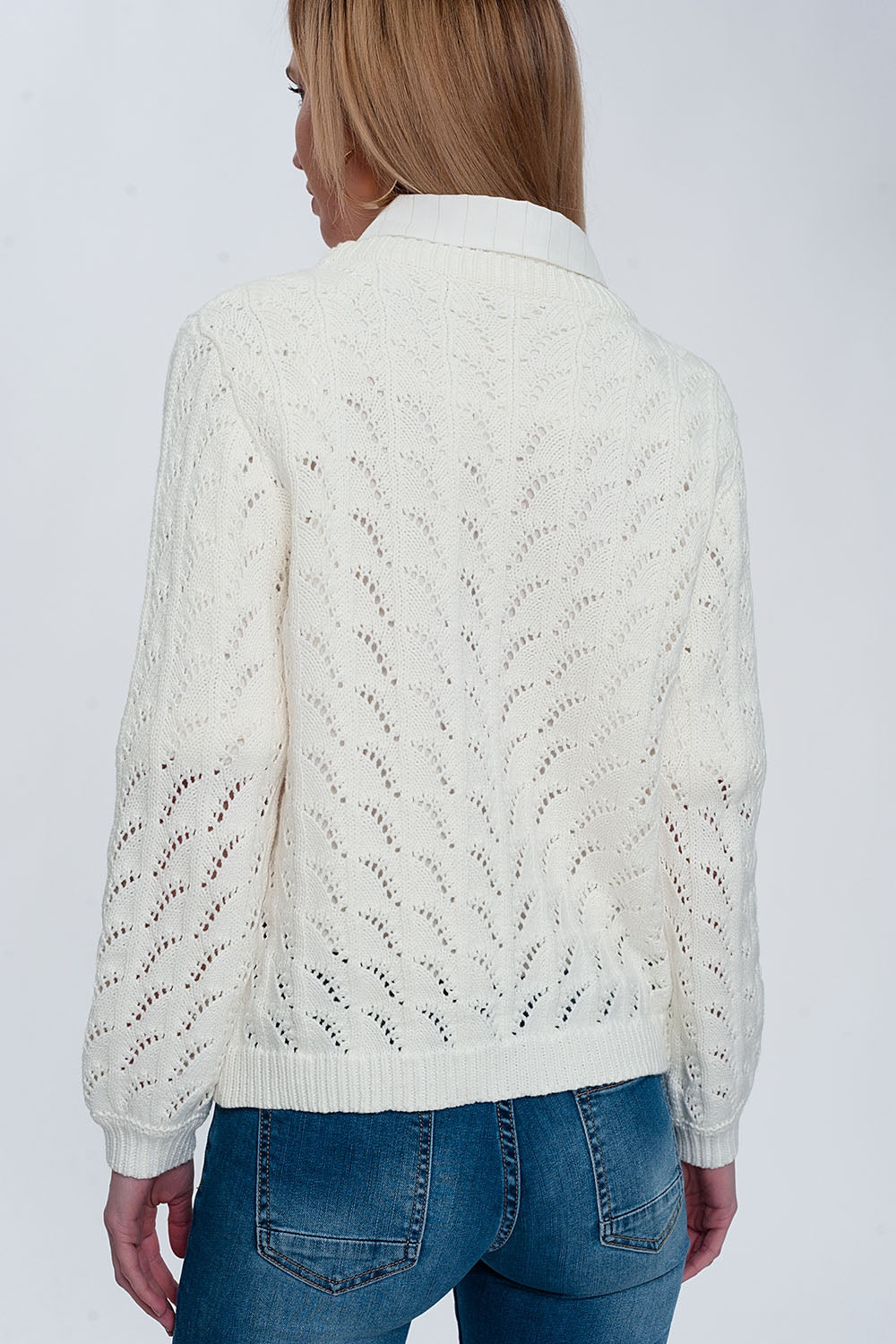Crochet jumper in cream | Just Cool Beans