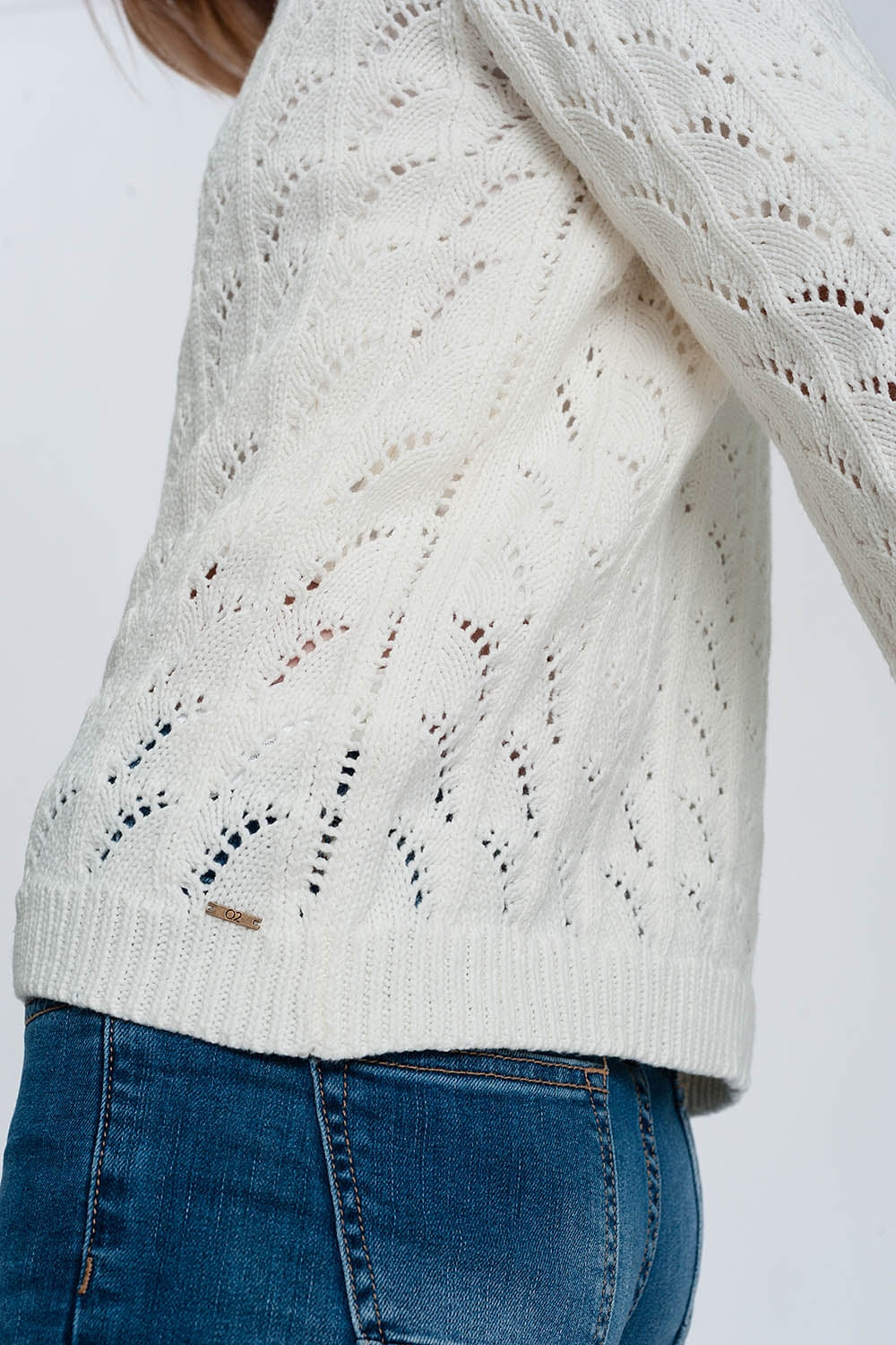 Crochet jumper in cream | Just Cool Beans