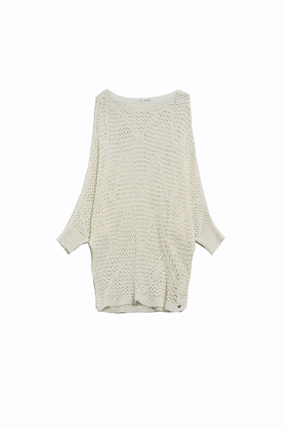 Crochet long sweater in cream in batwing design | Just Cool Beans — sweaters | tops