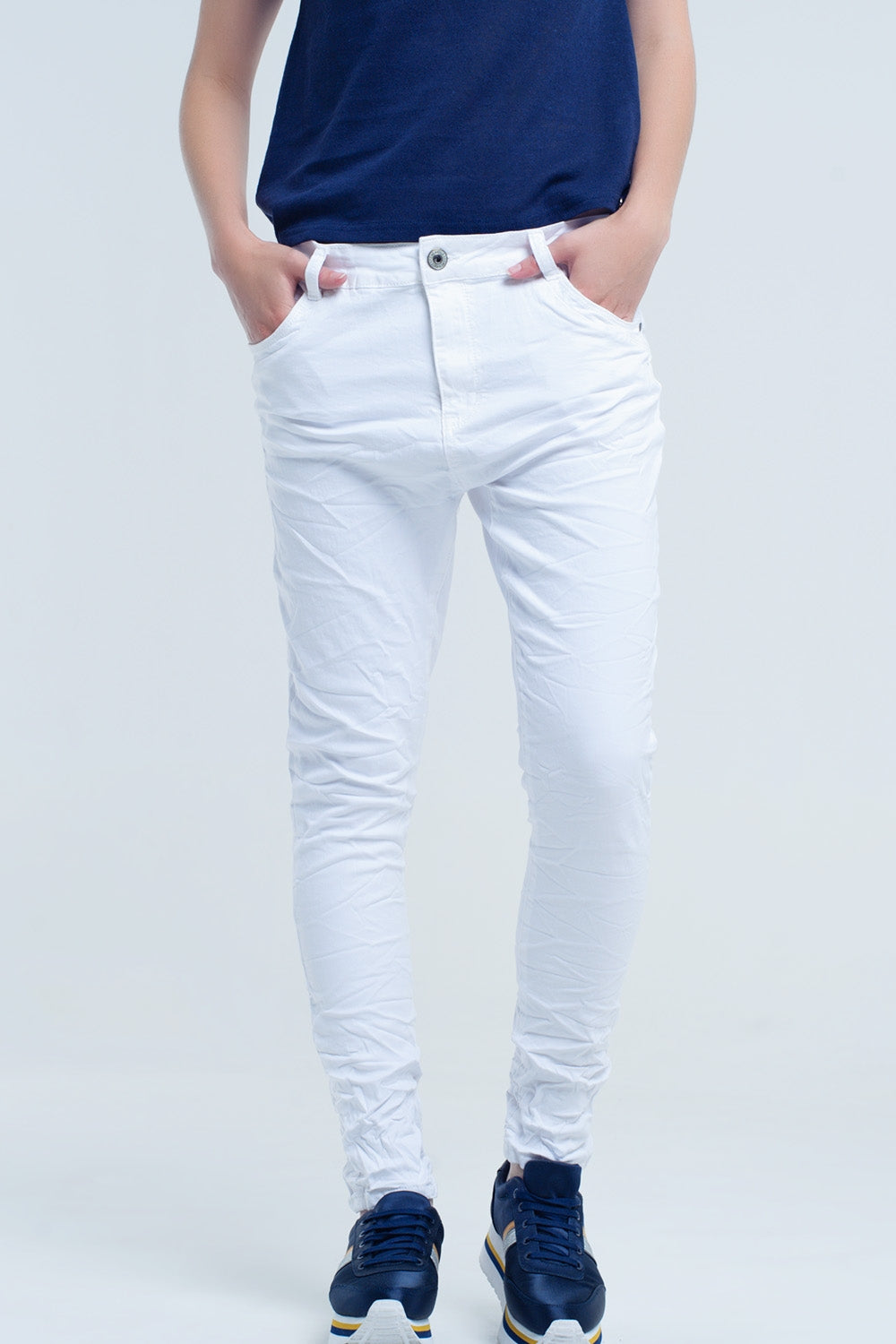 Crumpled white jeans with pockets | Just Cool Beans — jeans | the denim shop