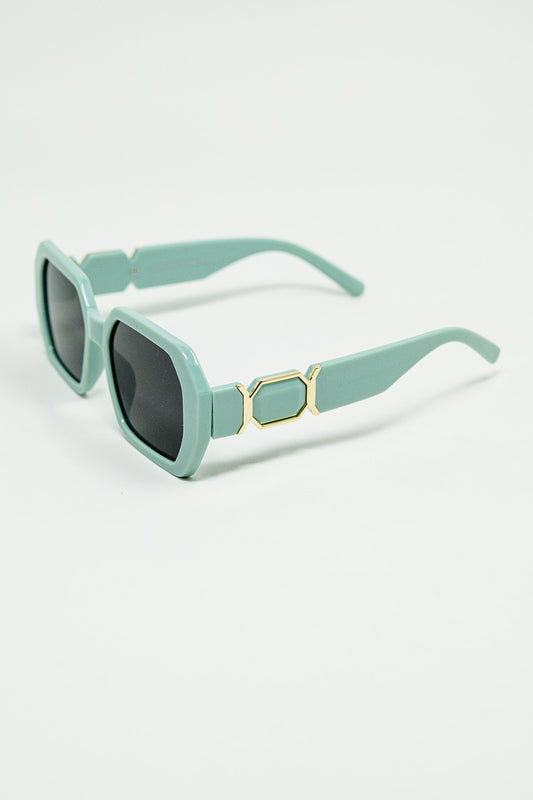 Diamond-shaped sunglasses with light emerald lenses | Just Cool Beans