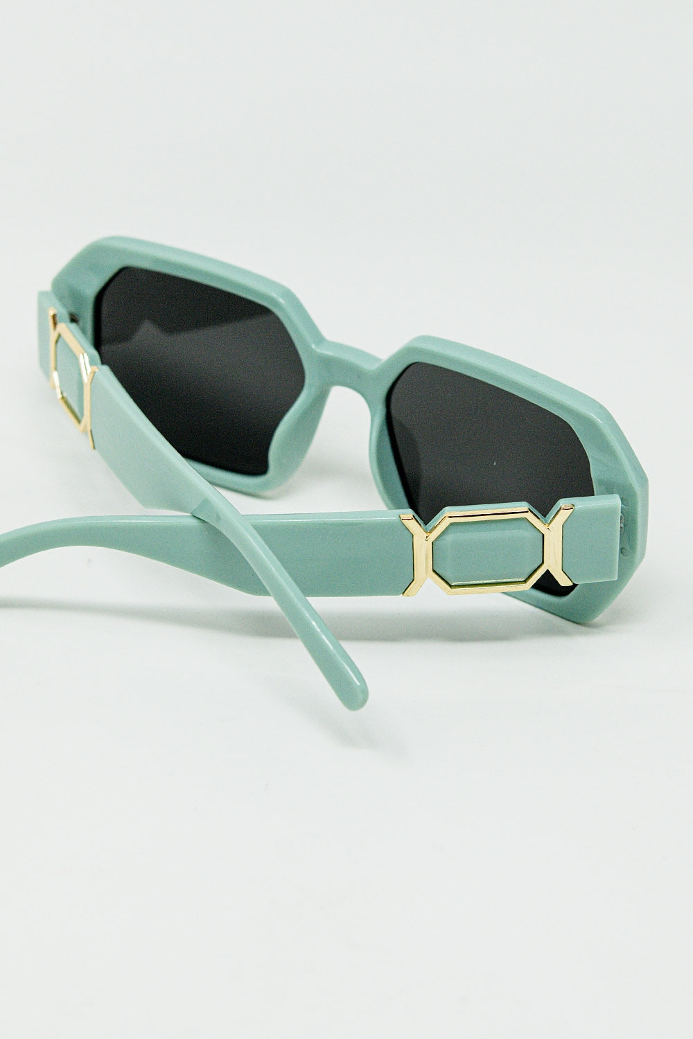 Diamond-shaped sunglasses with light emerald lenses | Just Cool Beans
