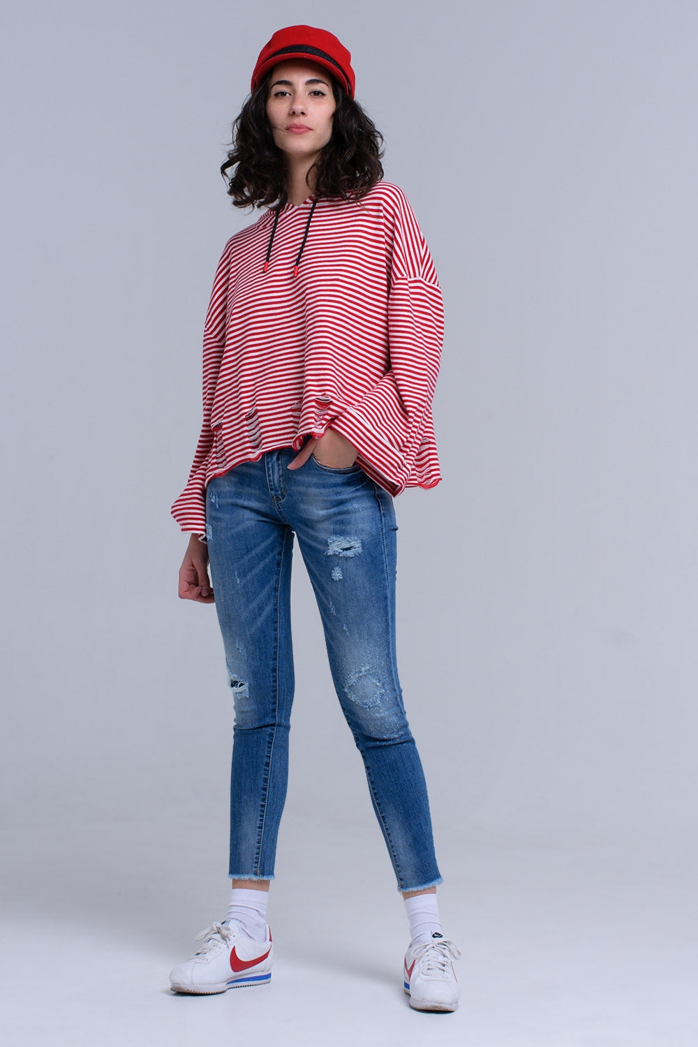 Distressed skinny jeans with fringes | Just Cool Beans — jeans | the denim shop