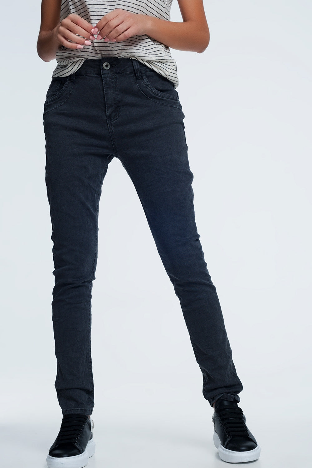 Drop crotch skinny jean in grey | Just Cool Beans — jeans | the denim shop
