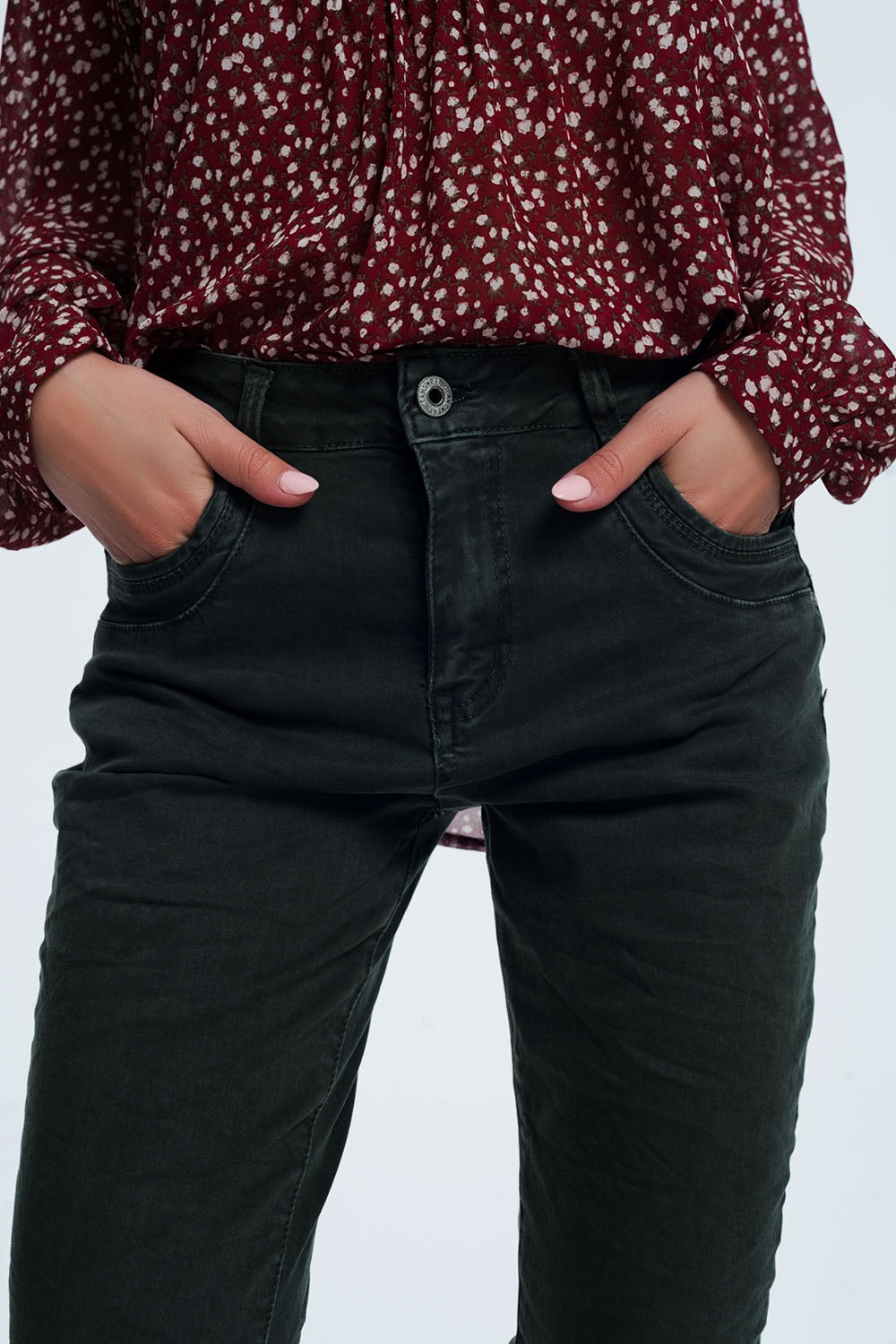 Drop crotch skinny jean in khaki | Just Cool Beans — jeans | the denim shop