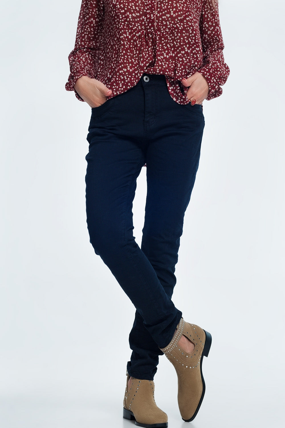 Drop crotch skinny jean in navy | Just Cool Beans — jeans | the denim shop