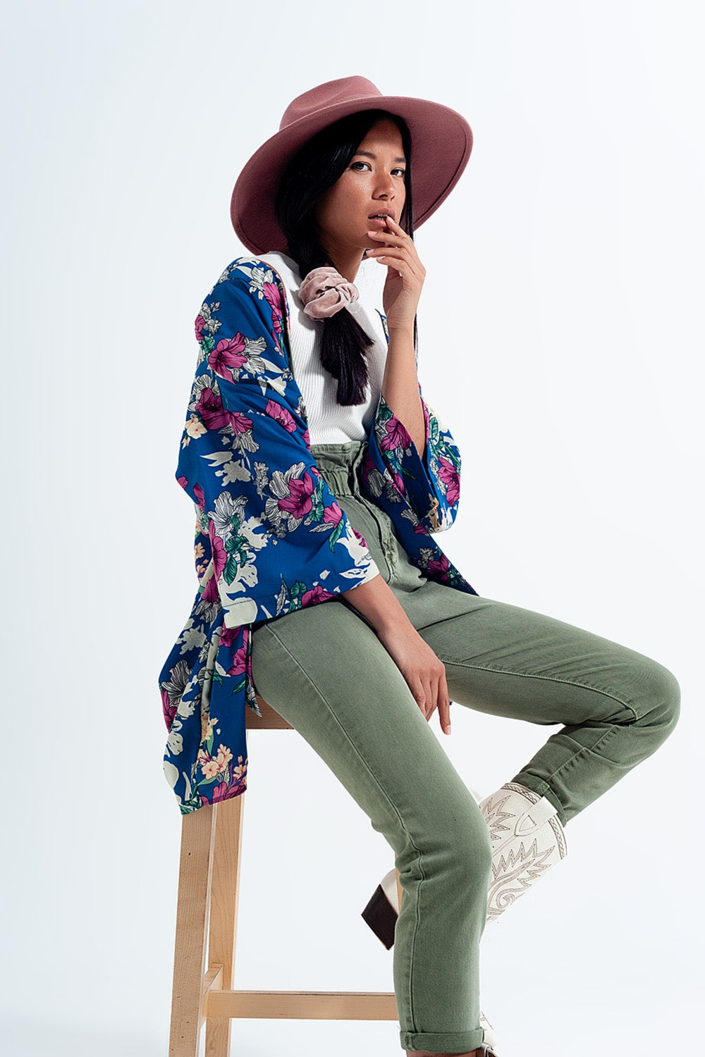 Elasticated paper bag waist mom jean in khaki | Just Cool Beans — jeans | the denim shop