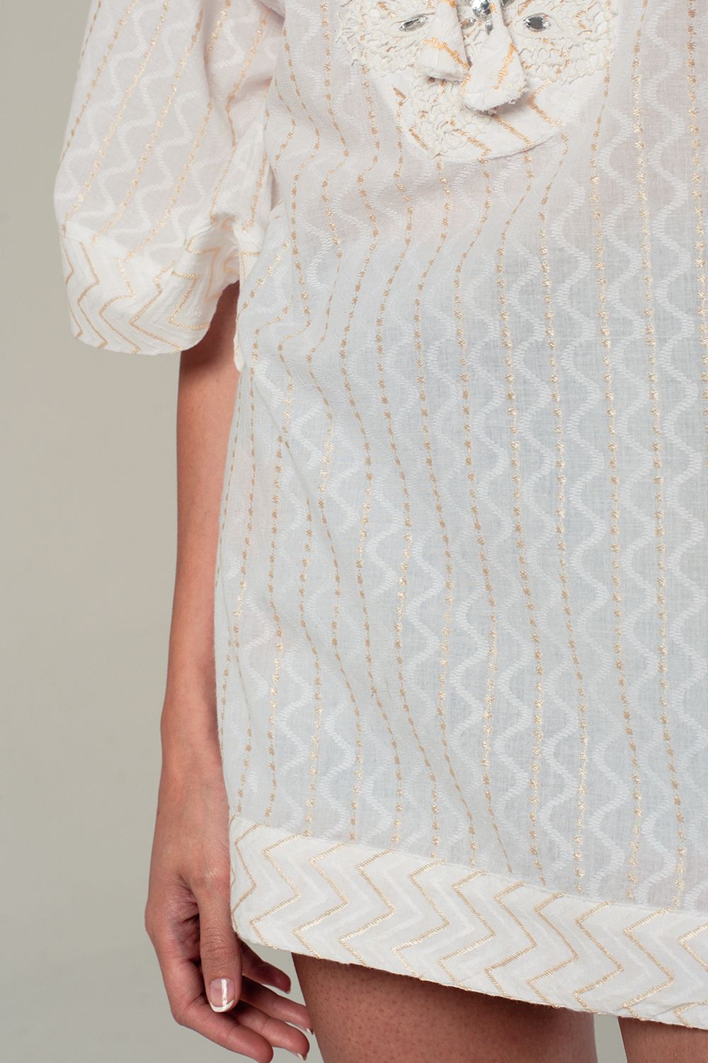 Embellished white mini dress with embroidery detailing | Just Cool Beans