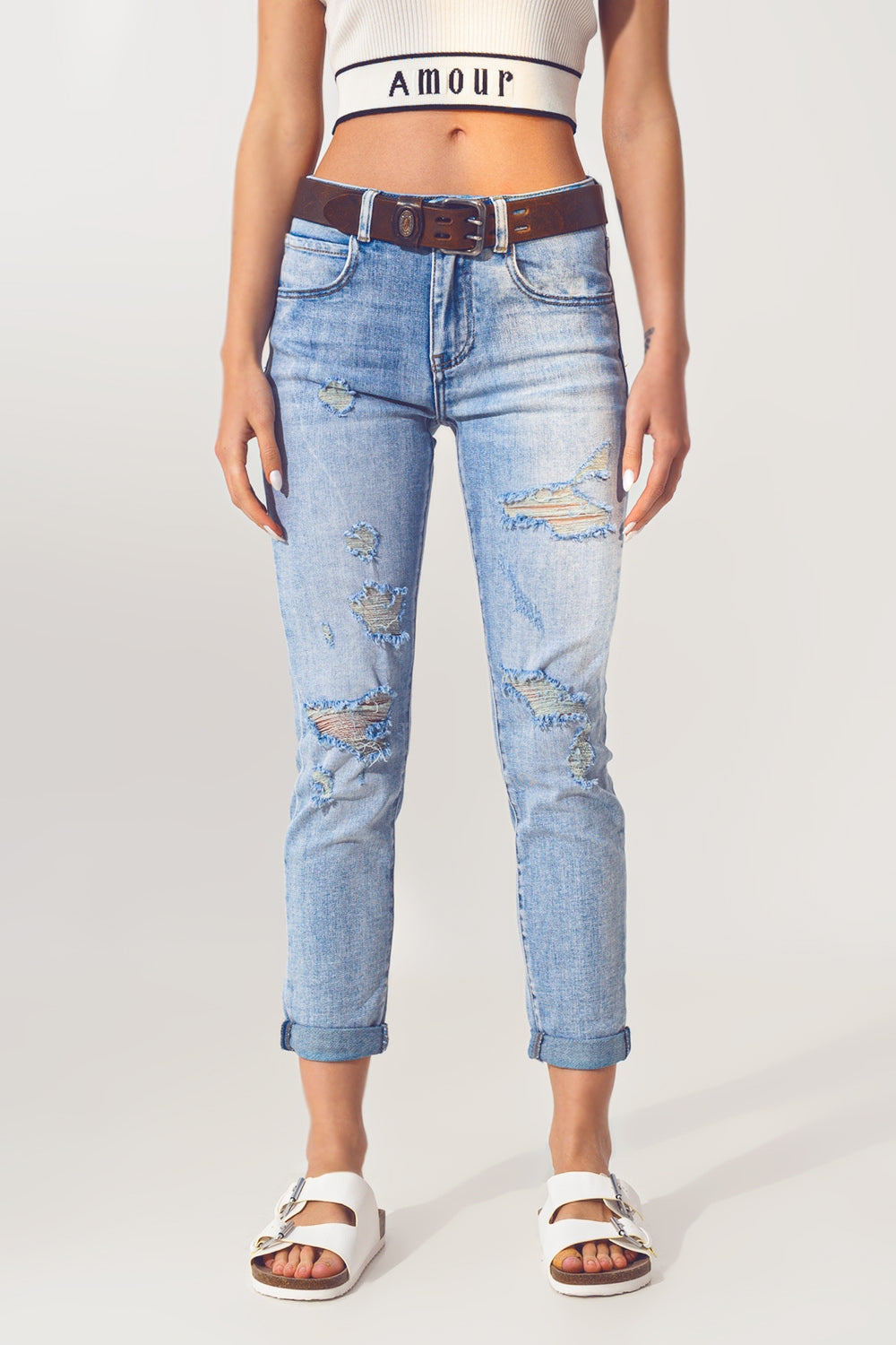 Extreme rip jean in bleach blue | Just Cool Beans — jeans | the denim shop