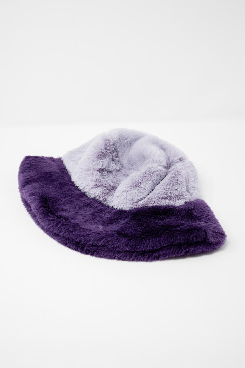 Faux fur bucket hat in purple | Just Cool Beans