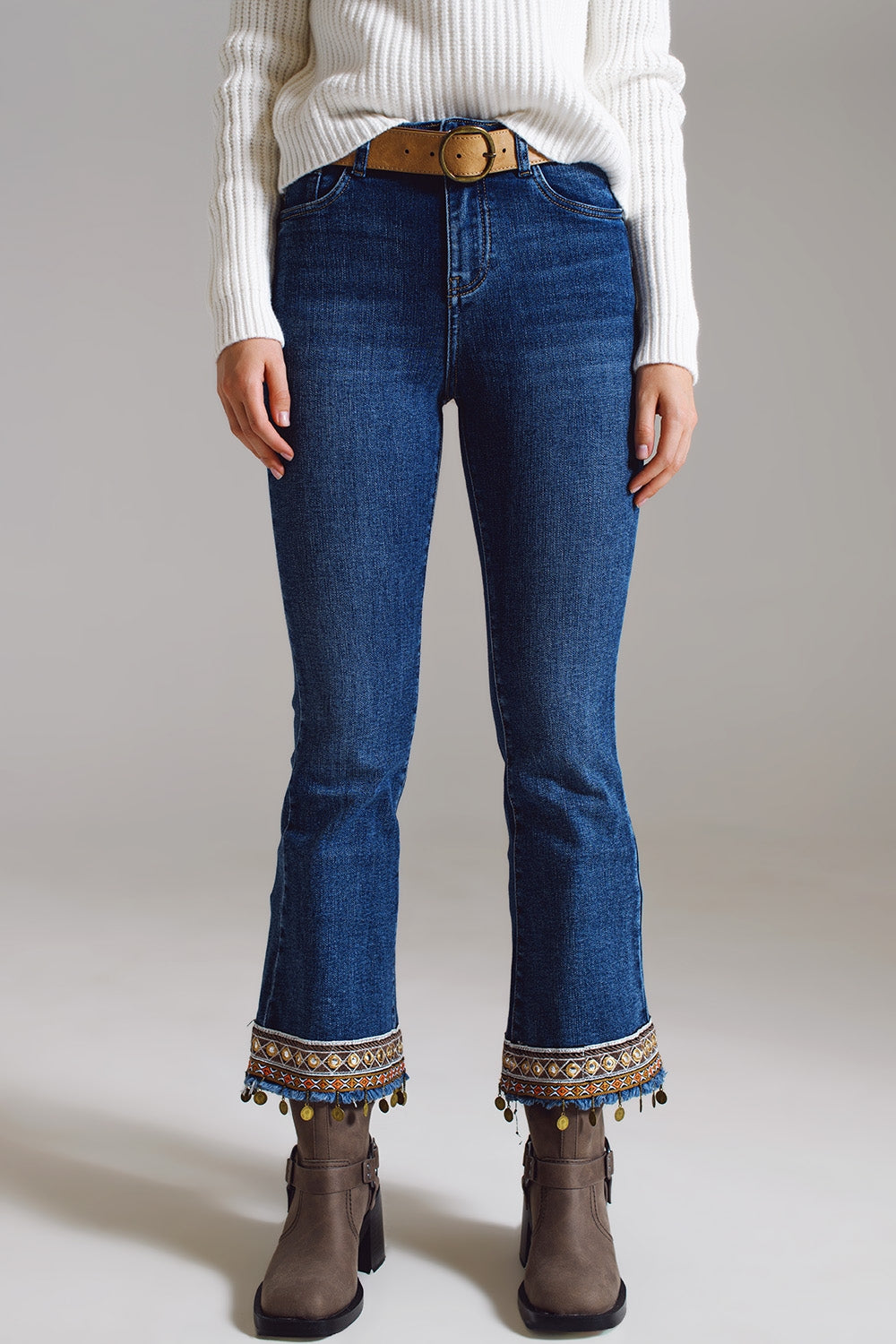 Flare jeans with embellished hem | Just Cool Beans — jeans | the denim shop