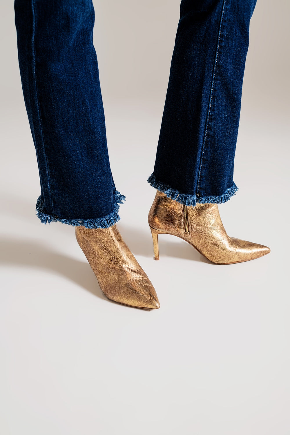 Flare leg skinny jeans in dark blue | Just Cool Beans