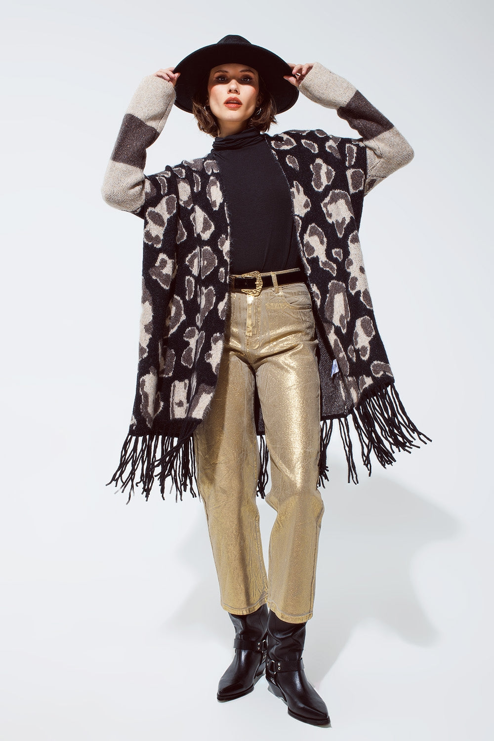 Gold straight leg jeans with metallic glow | Just Cool Beans