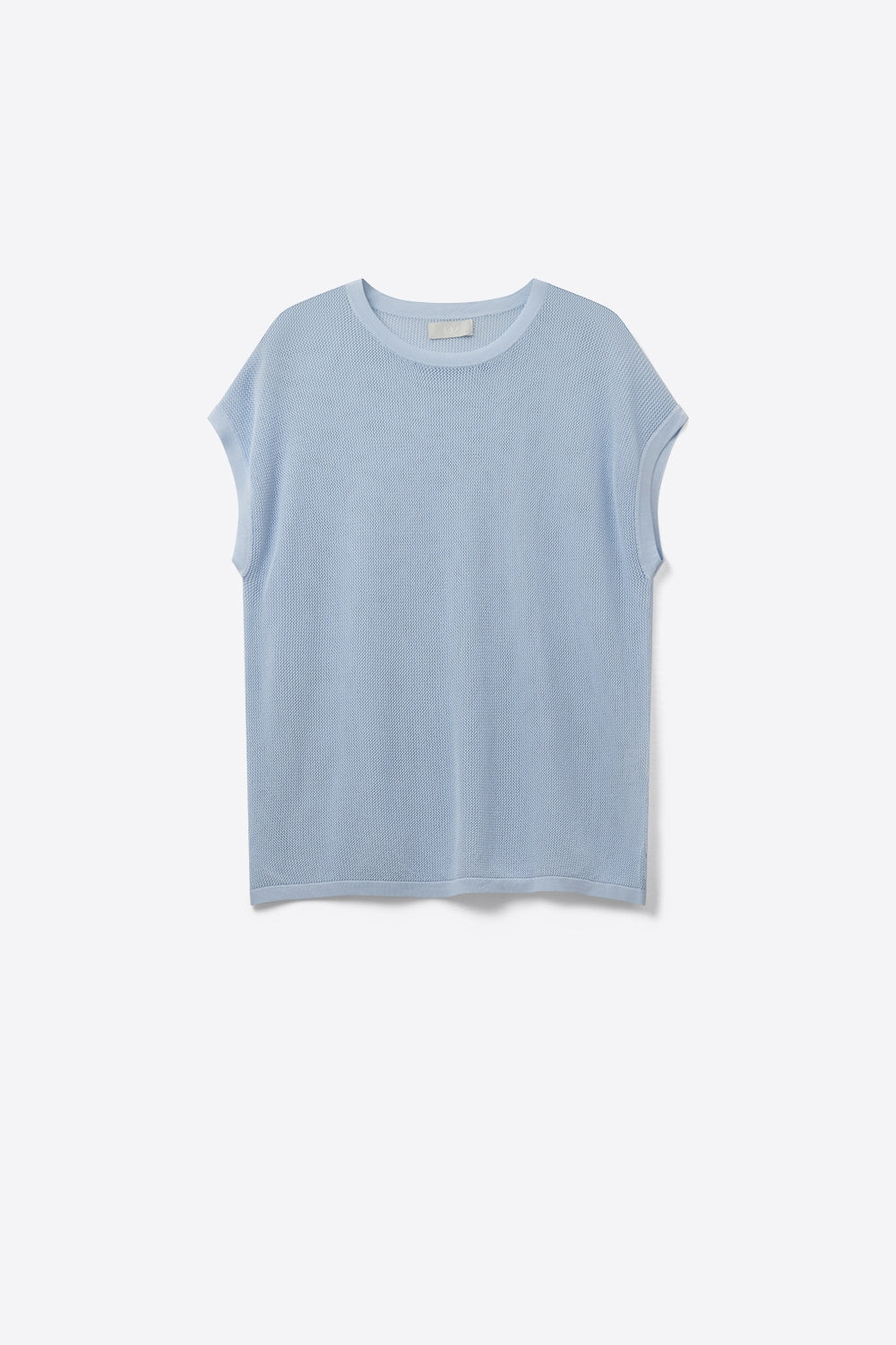 Grid knit sweater in baby blue color | Just Cool Beans — sweaters | tops