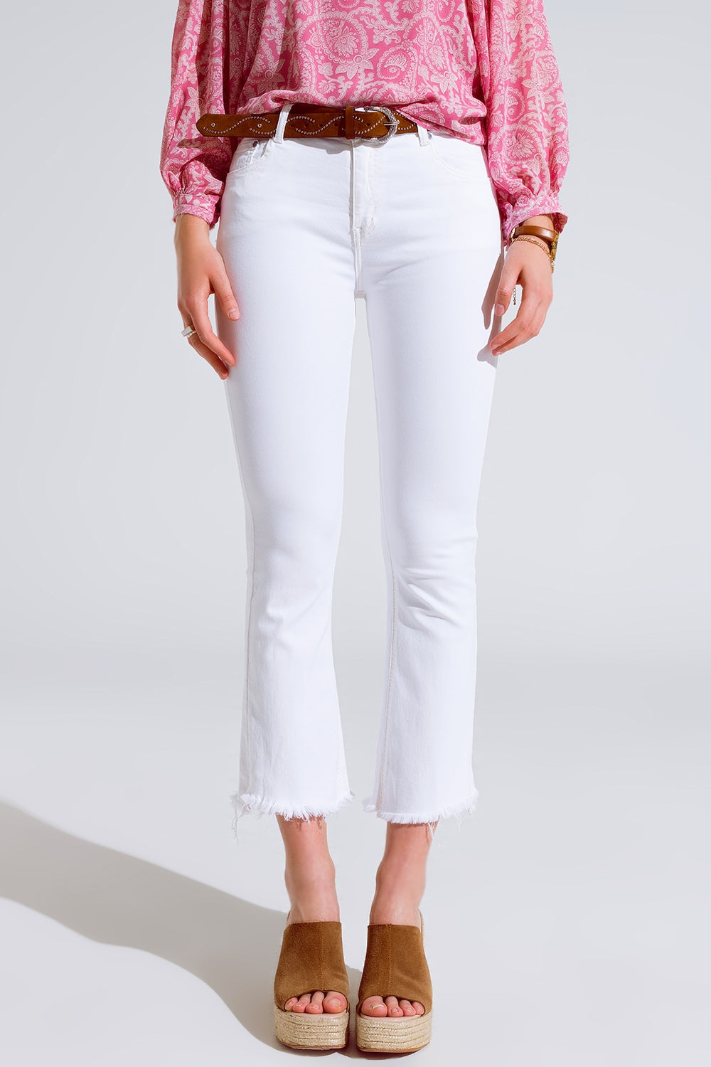 High rise basic flared jeans in white | Just Cool Beans — jeans | the denim shop