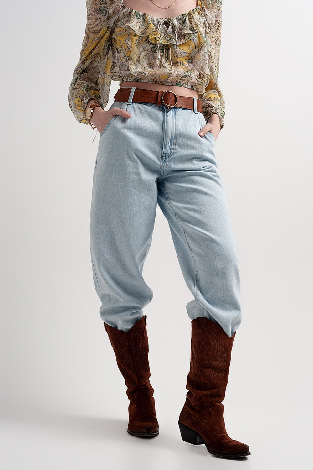 High rise slouchy mom jeans in lightwash | Just Cool Beans — jeans | the denim shop