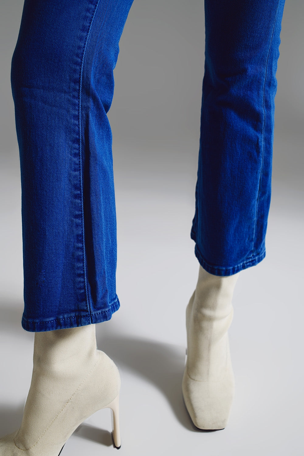 High waist flair jeans in blue | Just Cool Beans
