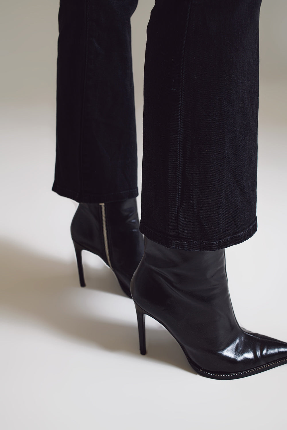 High waist flare jeans in black | Just Cool Beans