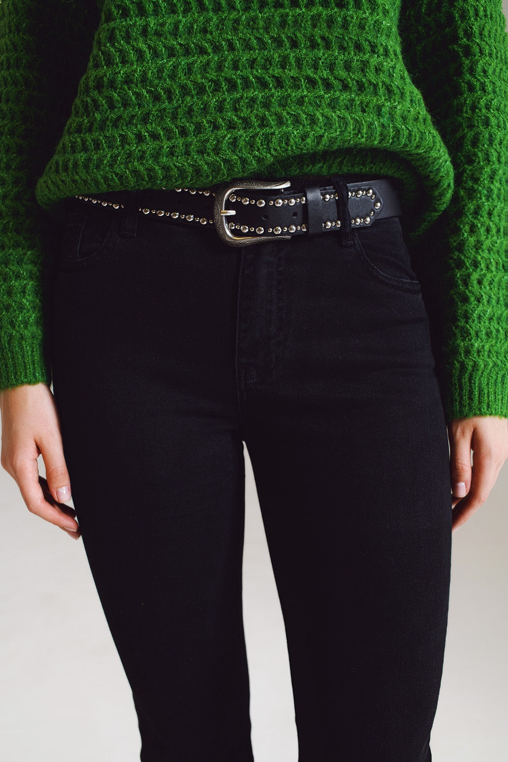 High waist flare jeans in black | Just Cool Beans