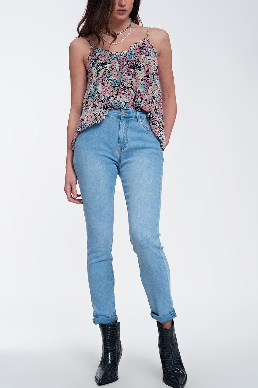 High-waisted jeans with glitter | Just Cool Beans