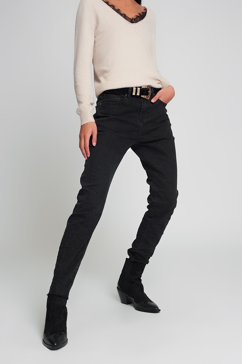 High waisted mom jeans in black | Just Cool Beans — jeans | the denim shop