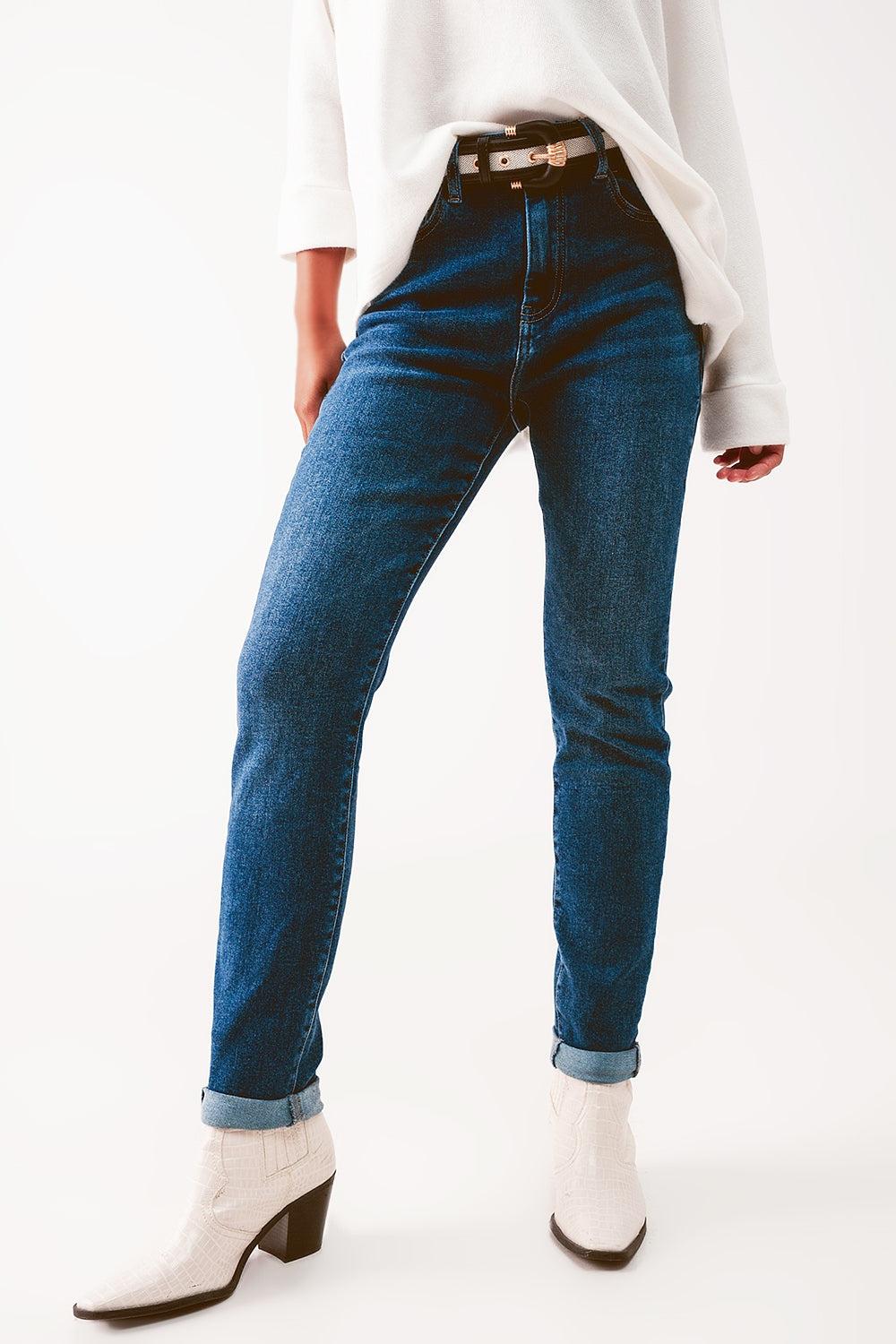 High waisted skinny jeans in mid wash | Just Cool Beans — jeans | the denim shop