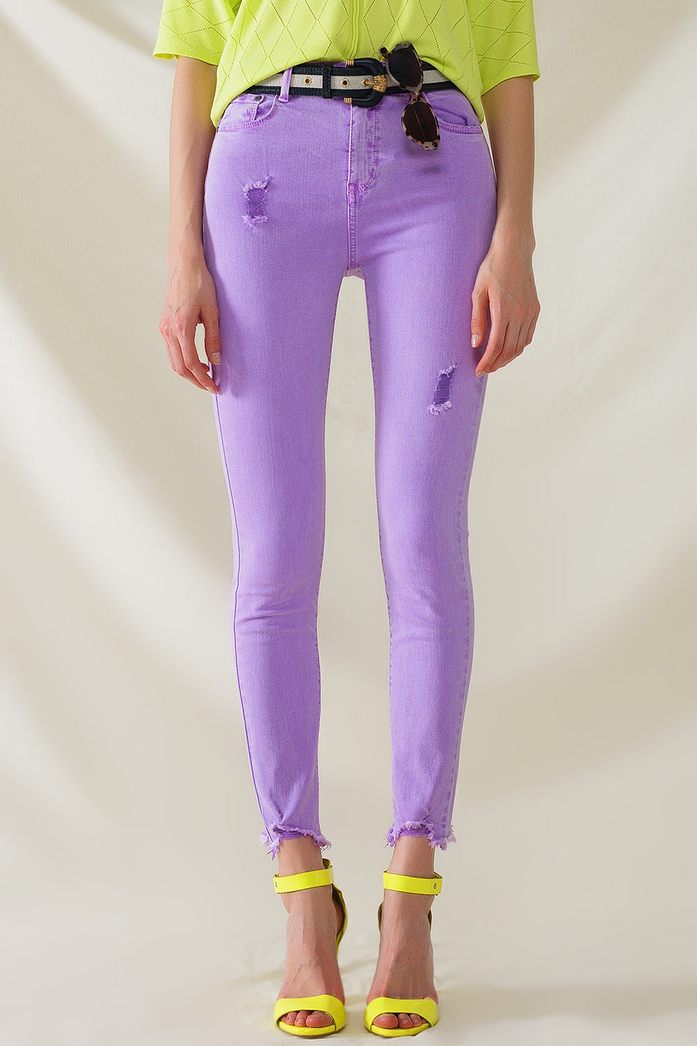 High waisted super skinny jeans in purple | Just Cool Beans — jeans | the denim shop