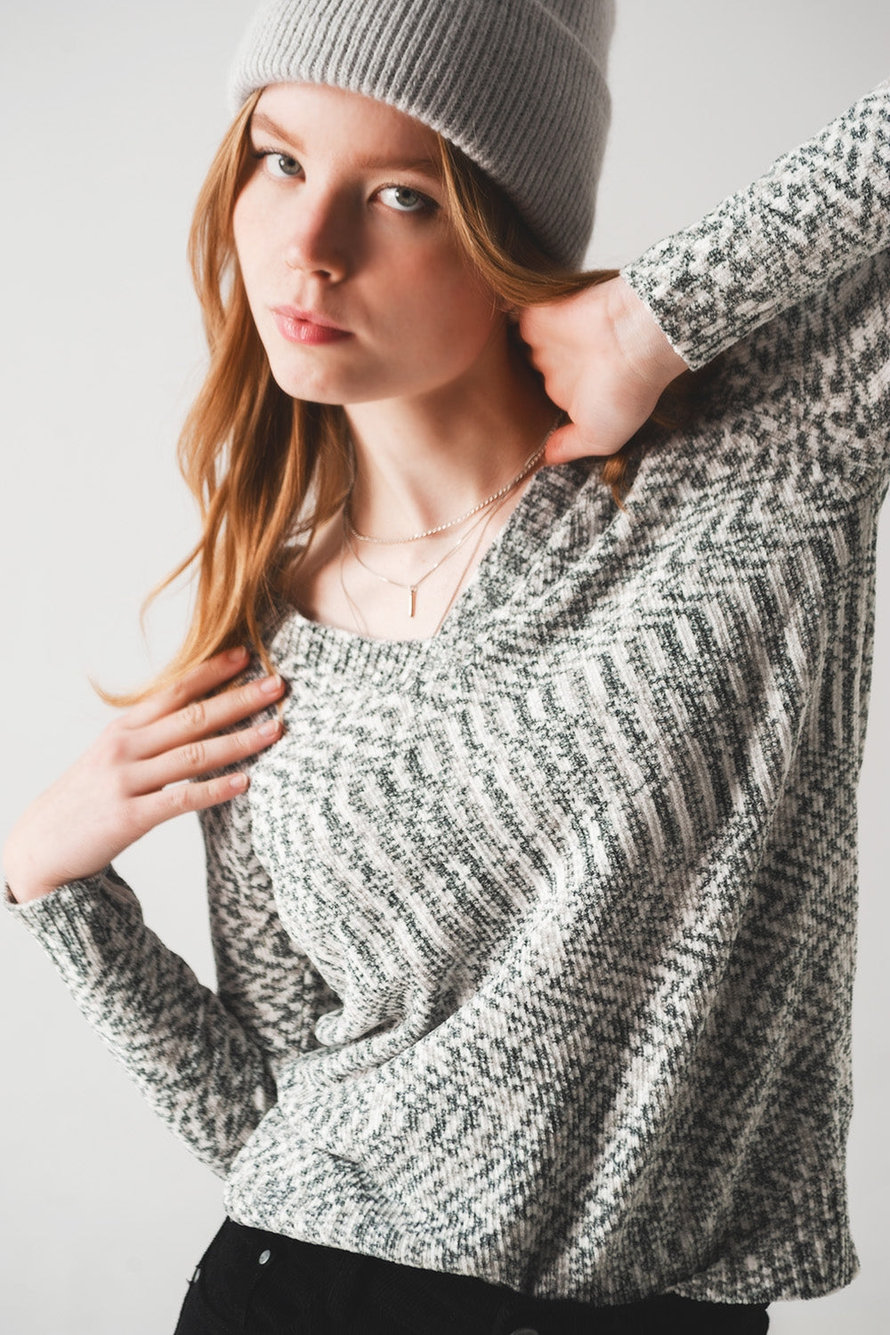 Jumper in chenille in black | Just Cool Beans — sweaters | tops