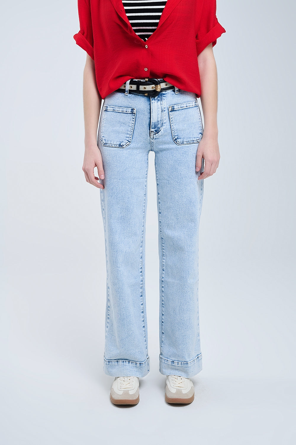 Light wash jeans with wide leg and pockets | Just Cool Beans — jeans | the denim shop