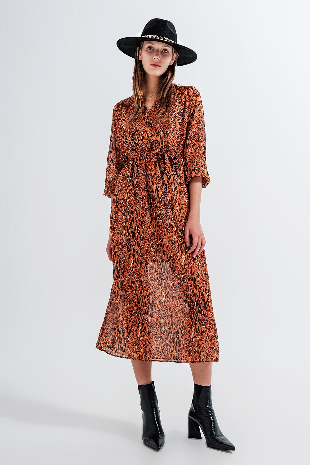Long wrap dress in animal print | Just Cool Beans — dresses