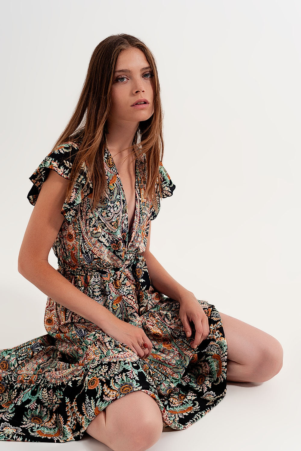 Maxi dress with tiered skirt in mixed paisely print | Just Cool Beans — dresses