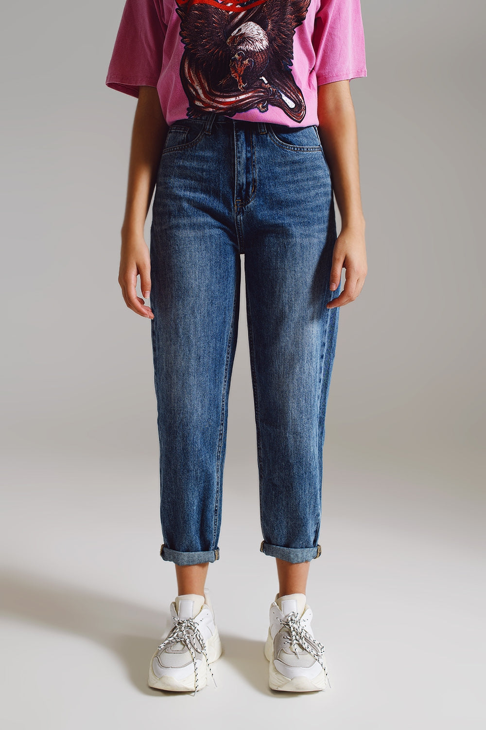 Medium washed high-rise mom style jeans | Just Cool Beans — jeans | the denim shop