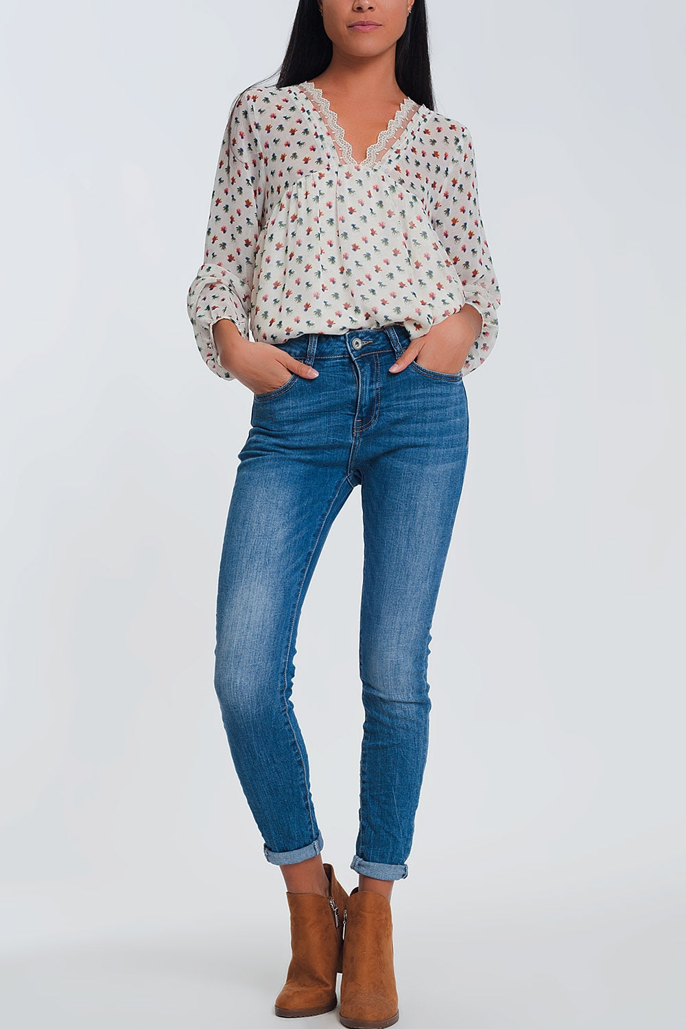 Mid waist skinny jeans in light denim | Just Cool Beans — jeans | the denim shop