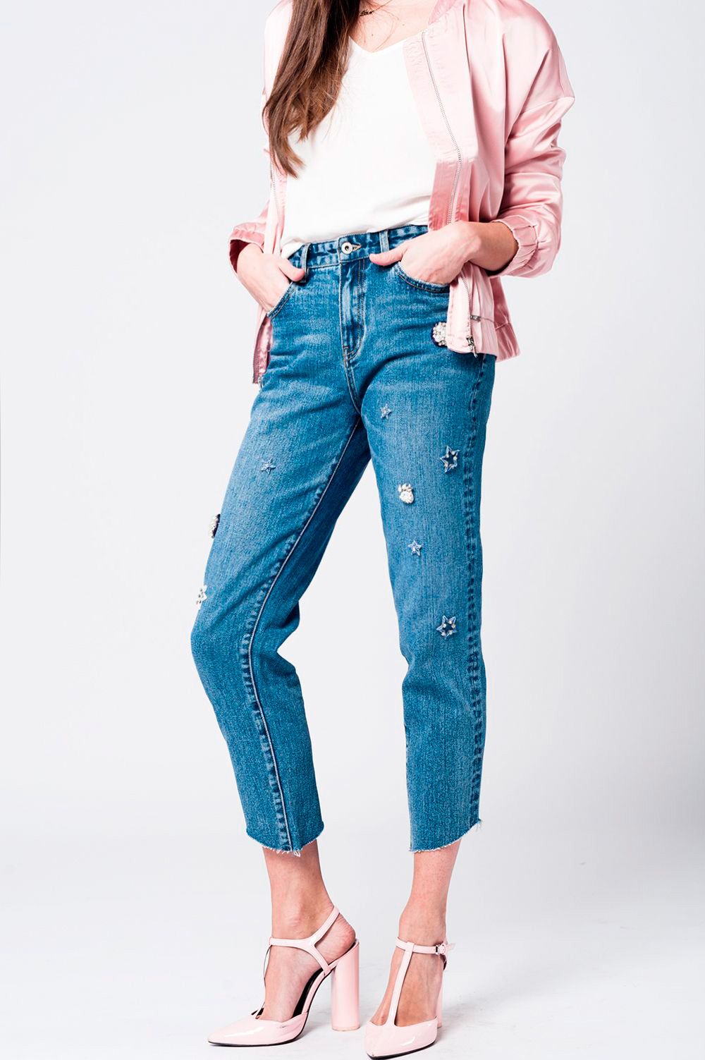 Mom jeans with embroidered stars | Just Cool Beans — jeans | the denim shop