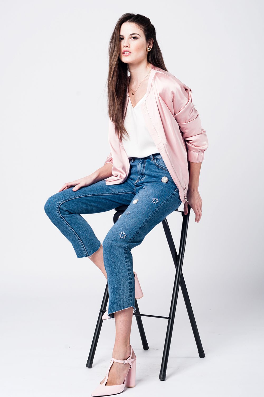 Mom jeans with embroidered stars | Just Cool Beans