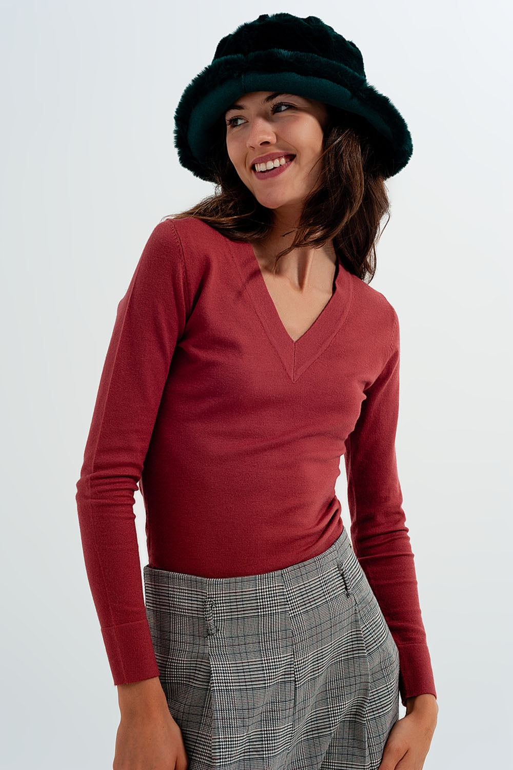 Neck jumper in rust | Just Cool Beans — sweaters | tops