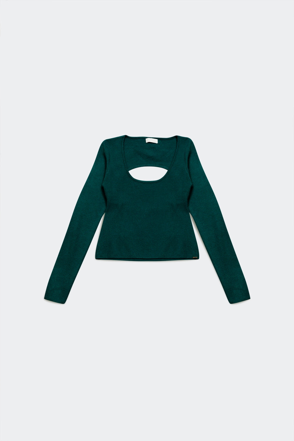 Open back jumper in green | Just Cool Beans