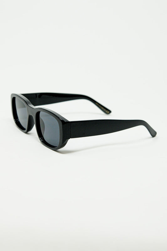 Oval sunglasses with high gloss transparent frames in black | Just Cool Beans
